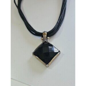 Park Lane layered necklace with black pendant 17-19"